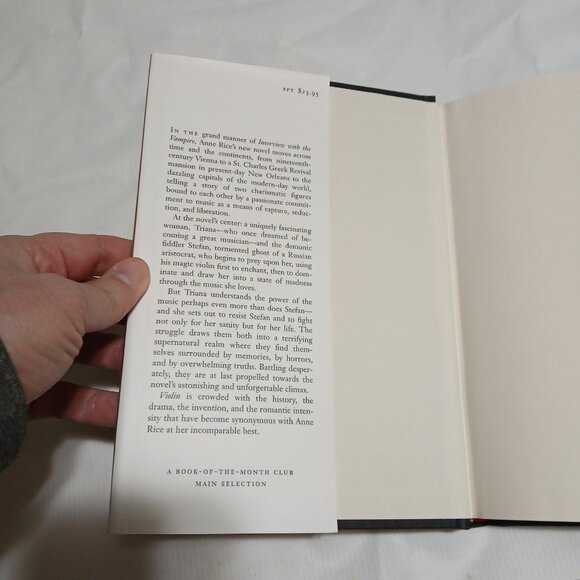Anne Rice Violin 1st Edition 1997 Hardcover Book with Dust Jacket Vampire Ghost - Picture 5 of 7